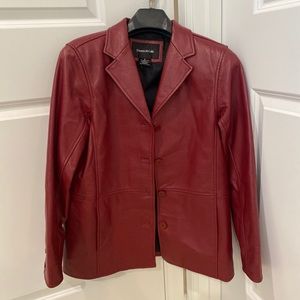 Leather jacket blazer
